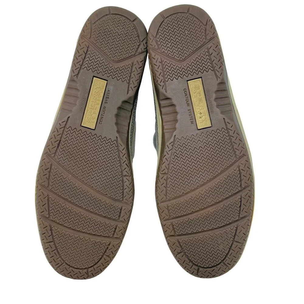 Sperry Topsider Men's Tan Leather and Nylon Billfish 3-Eye Boat Shoes Size 11‎